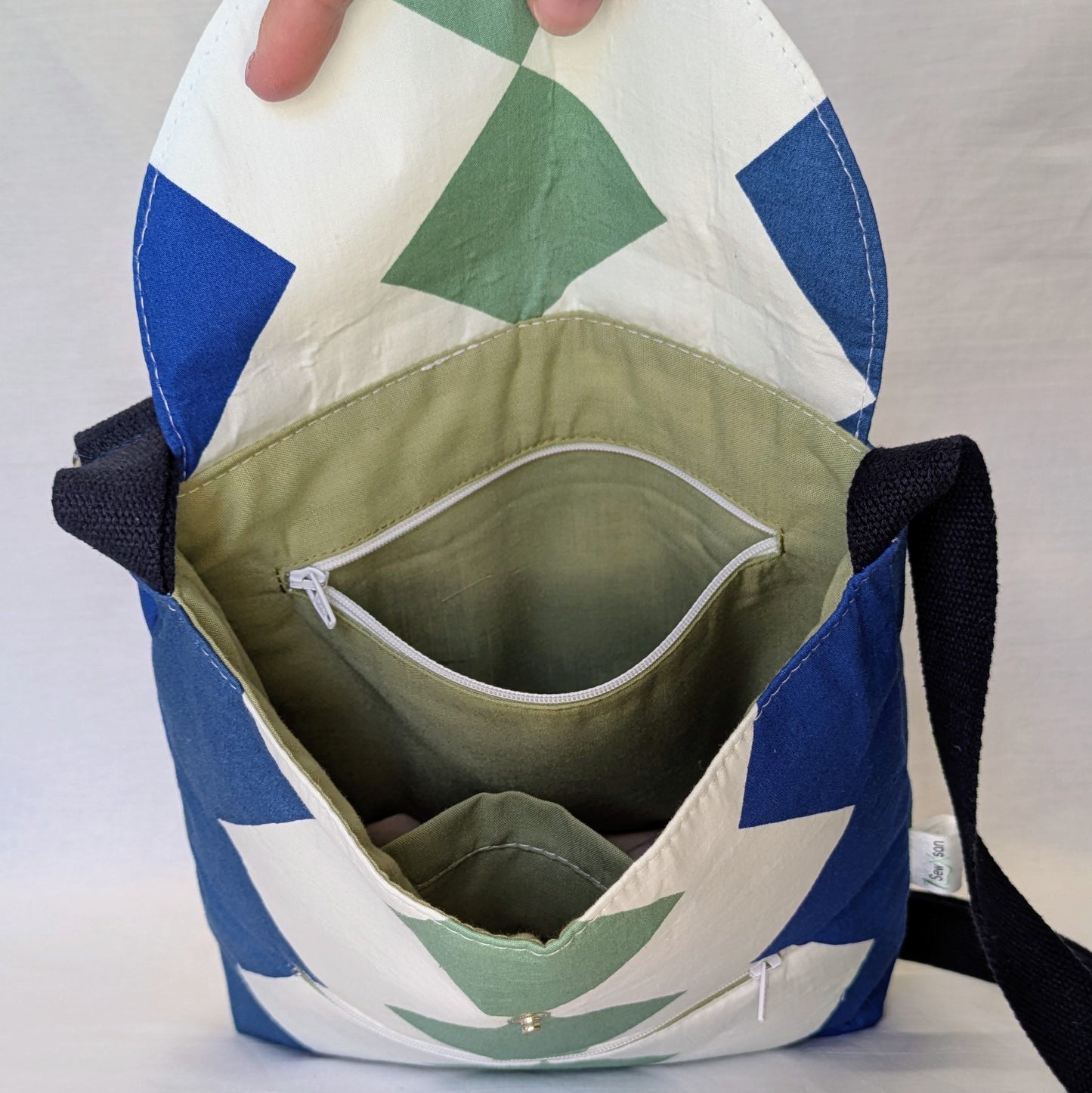 Green Geometric Crossbody Bag