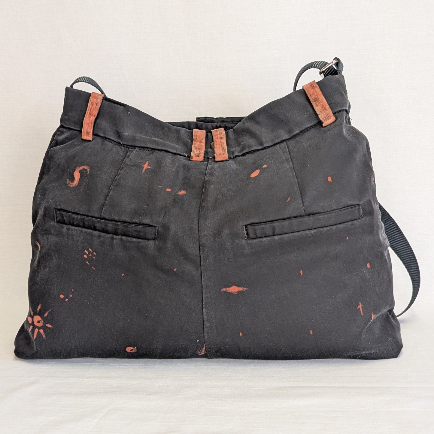 Upcycled Trousers Crossbody Bag – Moon & Stars Edition