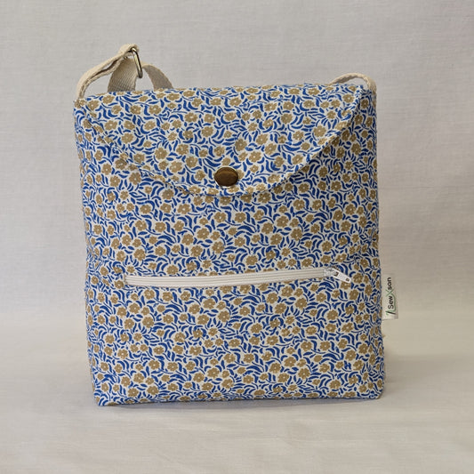 Recycled Blue Floral Crossbody Bag
