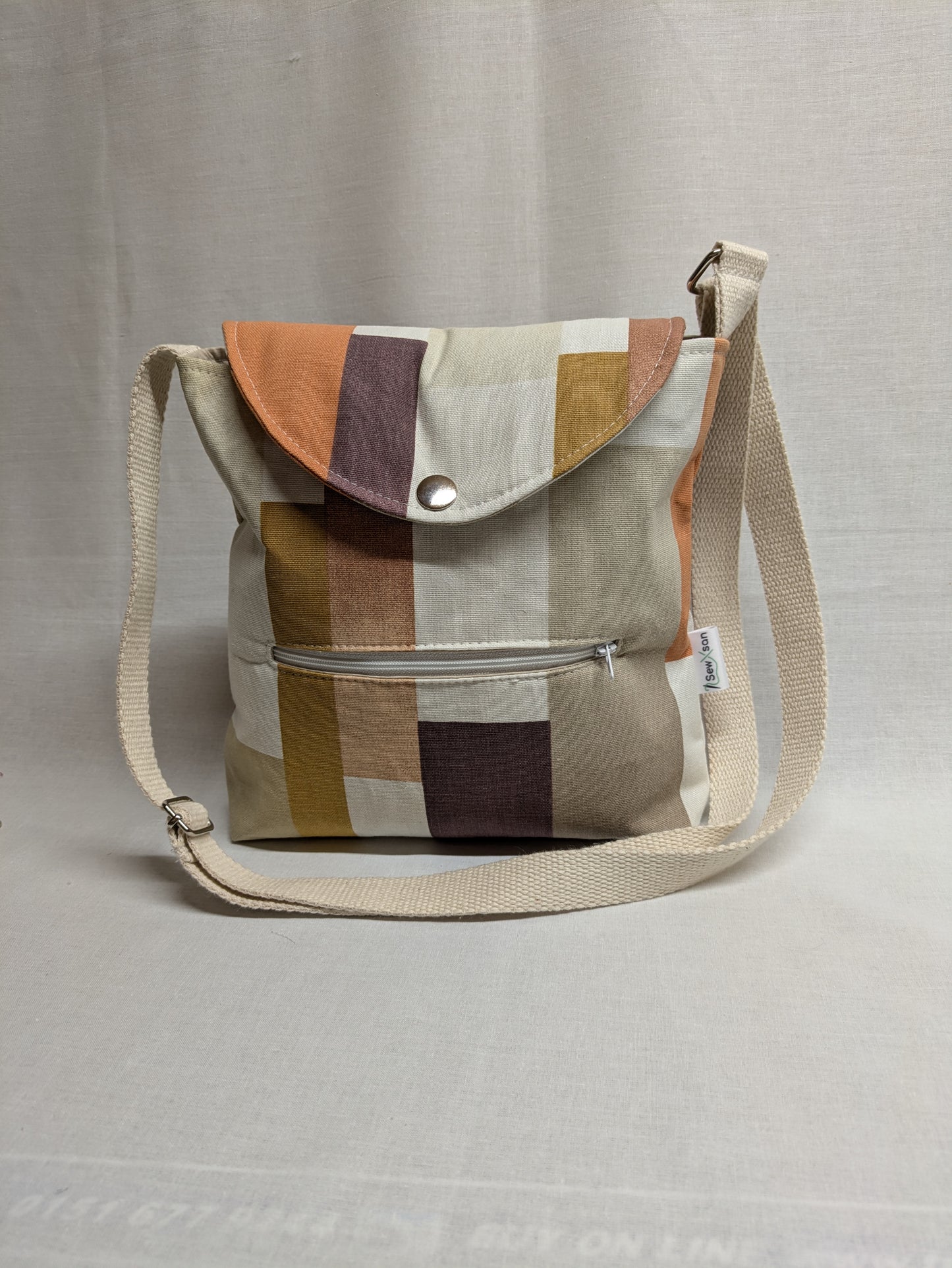 Neutral Chunky Stripe Crossbody Bag