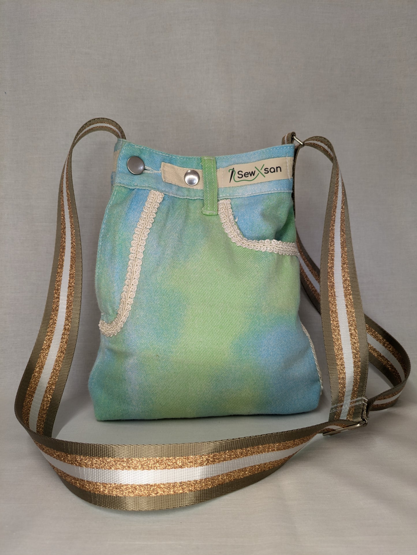 Recycled Aqua Jeans Bag