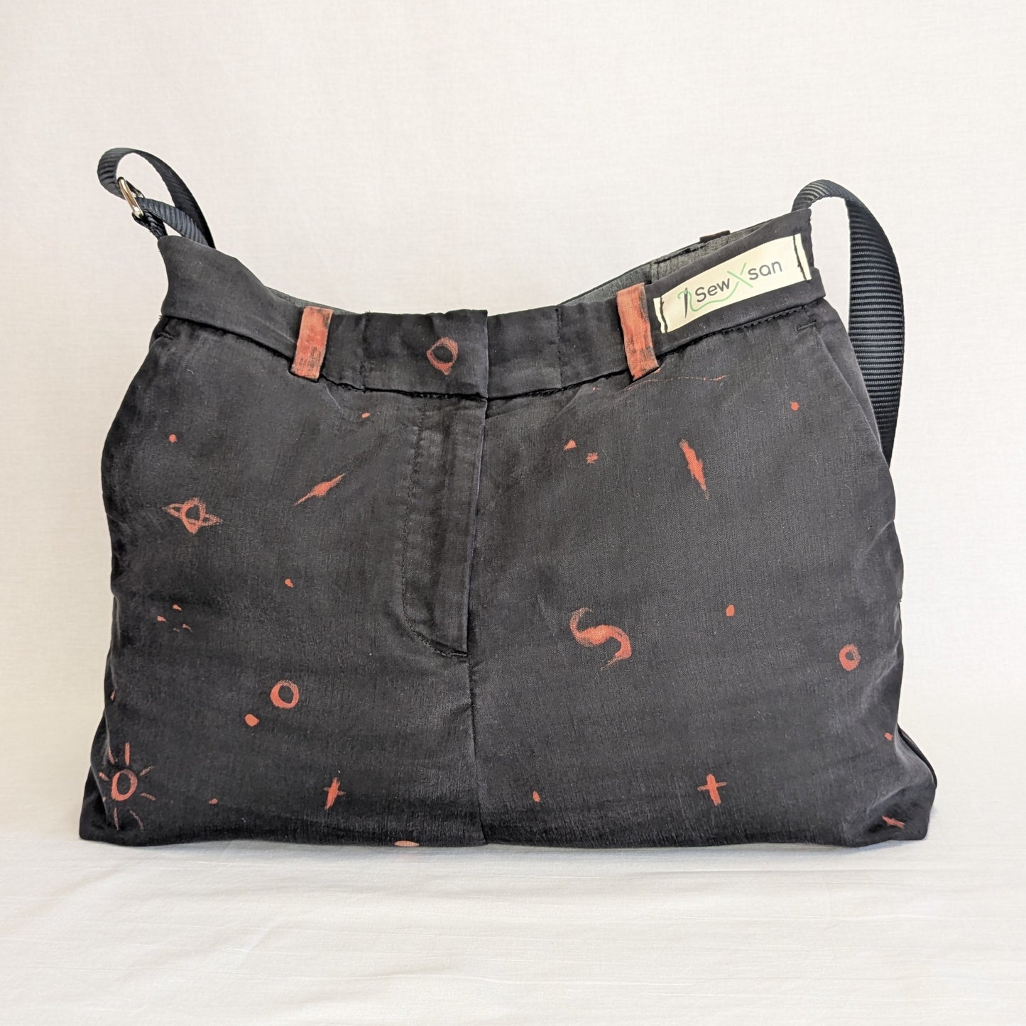 Upcycled Trousers Crossbody Bag – Moon & Stars Edition