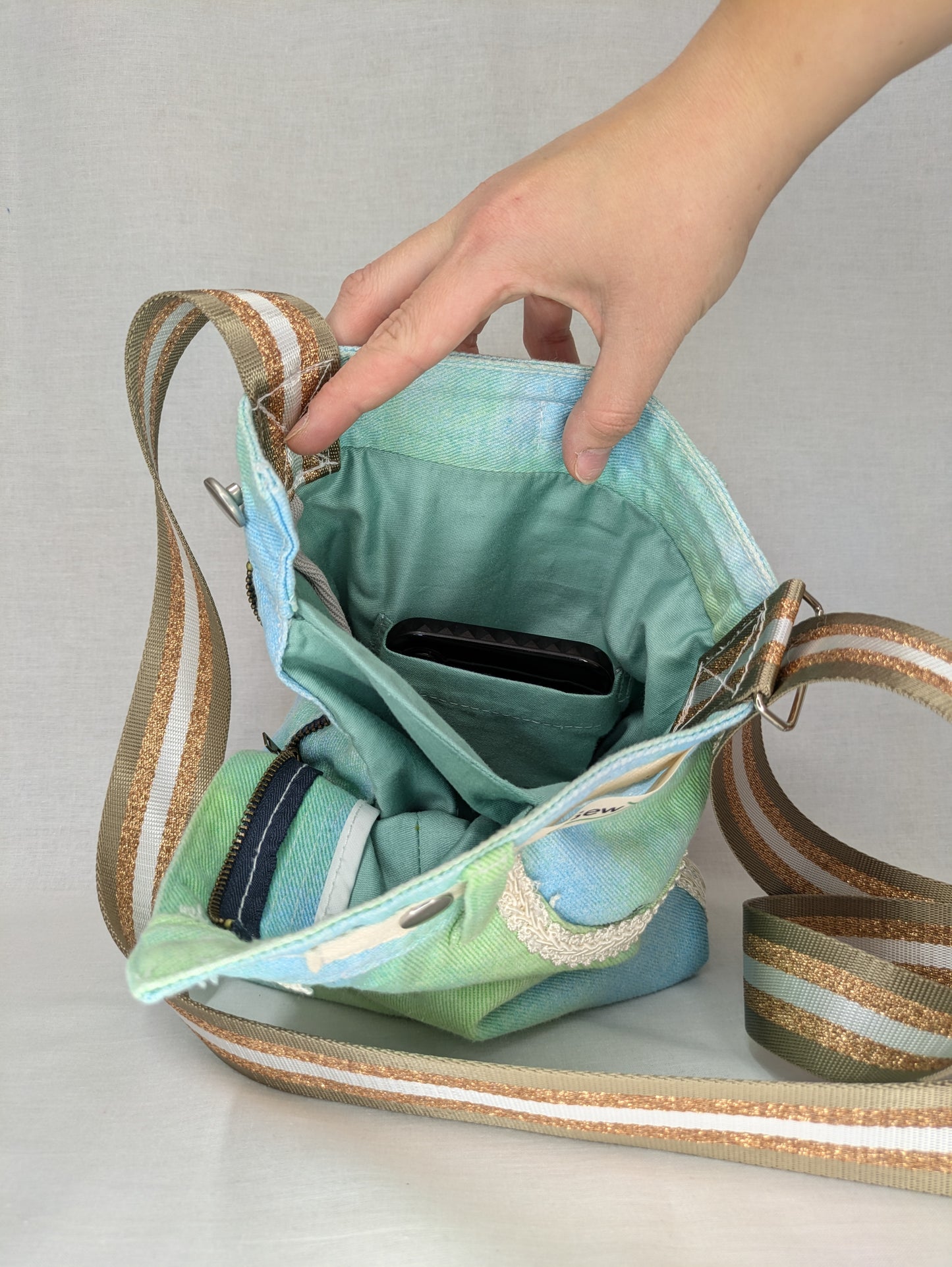 Recycled Aqua Jeans Bag